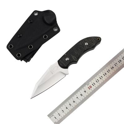 China Mini Outdoor Fixed Blade Knives Non-variable Tactical Camping Pocket Knife with Sheath and Collar for sale