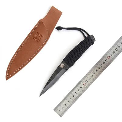 China High Quality Non-variable Blade Outdoor Braided Fixed Knife Mini Handle Tactical Knife Belt Sheathing for sale