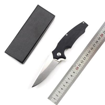 China High Quality Open Folding Slide Stainless Steel Pocket Knife G10 Carbon Fiber Handle Camping Outdoor Self-Defense for sale