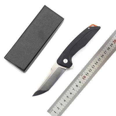 China Best Selling Black Carbon Fiber Handle Folding Pocket Knife Combat Survival Open Tactical Knife The Group of Ten Slide for sale