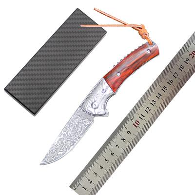 China New Damascus Fishing Wilderness Hunting Knife Non-variable Steel Camping Hand Folding Outdoor Knife for sale