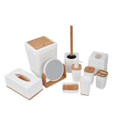 China New Design Sustainable Bathroom Accessories Bamboo Lid Sets for sale