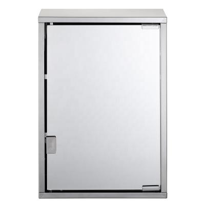 China Modern Decorative Glass Bathroom Furniture Stainless Steel Mirror Wall Mounted Corner Cabinet for sale