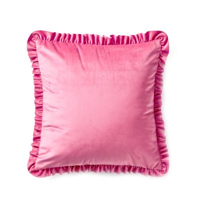 China Wholesale Price Removable And Washable Antistatic Antistatic Velvet Ruffle Sling Poly Pillow for sale