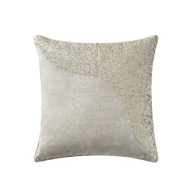 China New Design Anti-Static Decor Sublimated Rose Gold Sequin Pillowcase Cushion Cover Natural Linen Pillowcase for sale