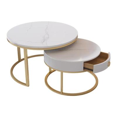 China Can Be Use Freely Split Luxury Marble Round Combination Of Small Modern Simple Living Room Household Table for sale