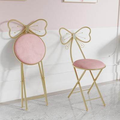 China Foldable Modern Pink Living Furniture Cafe Chairs Makeup Bar Restaurant Dining Chairs for sale