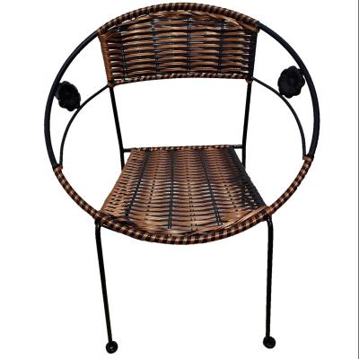 China Straw Rattan Outdoor Chair Garden Outdoor Leisure Time Furniture Rattan Lounge Chair Nordic Modern Bistros for sale