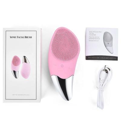 China High Quality Women Electric Ultrasonic Facial Cleansing Brush Sonic Silicone Facial Cleansing Brush for sale