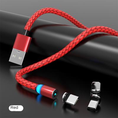 China MP3/MP4 Player Free Sample Products Nylon Braided 3 In 1 Usb Charger Cable With Magnets for sale