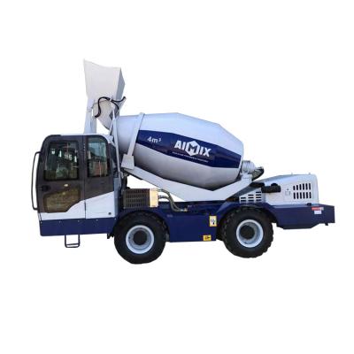 China Aimix 4 x 4 Agitator Hotels Self Loading Concrete Mixer Truck Drum With Automatic Gun for sale