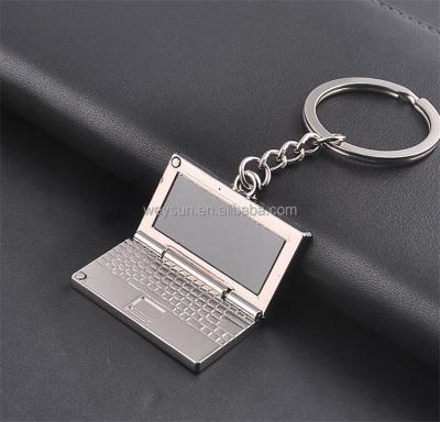 China Fashionable Metal Key Chains 3D Key Ring Computer Laptop Model Car Bag Pendant Silver Decoration for Christmas Gifts Key Holders Key Chain for sale