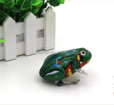 China Tin Wind Up Clockwork Toys Classic Jumping Frog Vintage Toy Children's Jumping Frog Vintage Toy For Children Boys Educational for sale