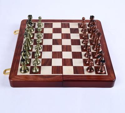 China High Quality Classic Wooden Chess Board Metal Chess Set Custom Made Eco-friendly Game Figures for sale