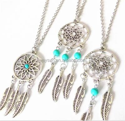 China Bohemia 2016 Best Retro Bargain Fashion Women Tassels Feather Bohemia Dream Catcher Pendant Necklace Chain Pendant Necklace Gift for sale