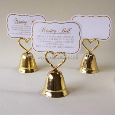 China Chrome Bell Heart Topped Place Card And Photo Holders For Wedding Personalized Party Favors Supplies for sale