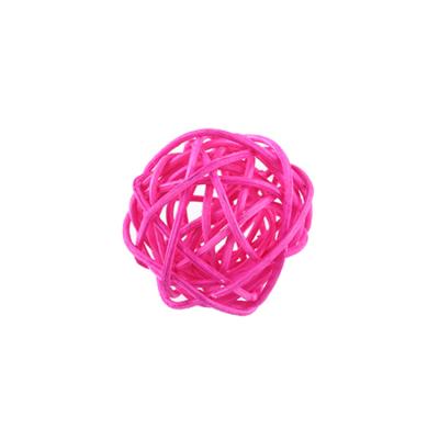 China Colorful Viable Rattan Pet Bird Claw Paw Chew Toys Parrot Rope Bites Swing Ball Parakeet Toy for sale