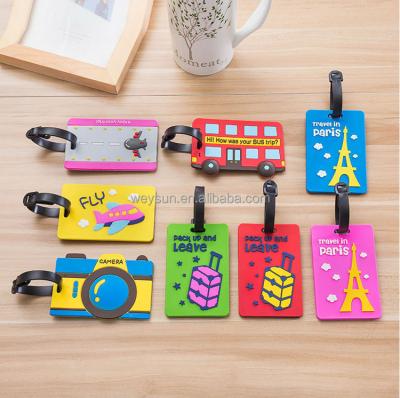 China Plastic Pvc Travel Luggage Tag Cartoon Custom Silicone Luggage Tag Name Tag Boarding Cards For Bag DHL Free Shipping for sale