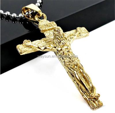 China  Classic Jesus Christ Crucifix Necklace Pendant Necklace Never faded Metal 316l Stainless Steel Cross Necklace Chain for Men Gift for sale