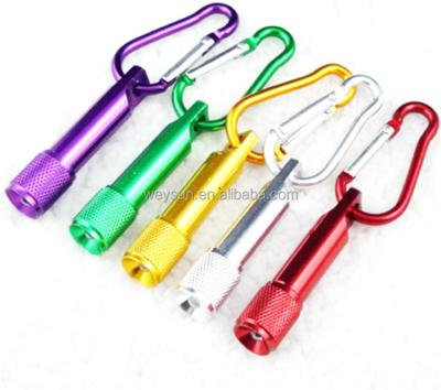 China Camping Mini LED Flashlight Torch Clip Keychain 1LED Camping Lamp Hiking Hook Key Chain Flash light for sale