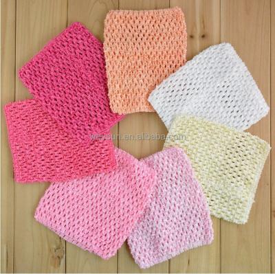 China New cute baby 6 inch rayon waffle headwears crochet tutu elastic tube tops chest wrap for sale