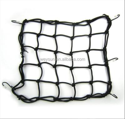 China 40x40cm Motorcycle Motorcycle Cargo 6 Hooks Nylon String Bag Hold Down Net Bungee Helmet Web Mesh for sale