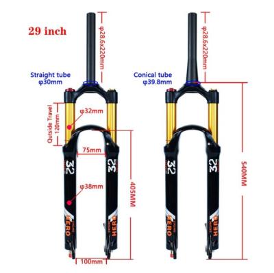 China High Quality 26 27.5 Mountain Bikes OEM Aluminum Alloy Mountain Bike Air Fork 29 Inch Bicycle Magnesium Alloy Frame Plug Mountain Bike Air Fork for sale