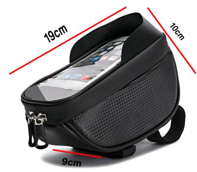 China Pvc+pu Customized Waterproof Bike Handle Motorcycle Phone Booth Bag Bicycle Bag Waterproof Bicycle Bag With Light Shield for sale