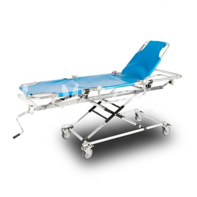 China Aluminum Folding Metal Emergency Bed Ambulance Stretcher Manufacturer for sale