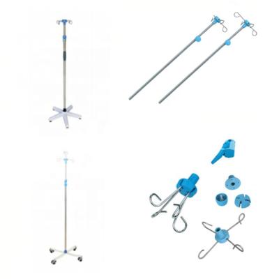 China Hospital Bed Accessories Stainless Steel Height Adjustable Medical Drip Pole Iv Stand for sale