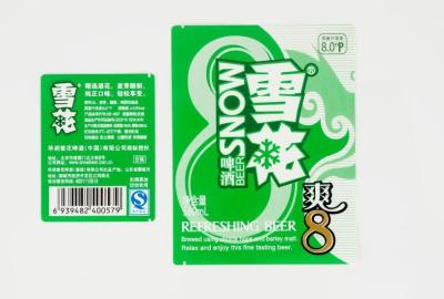 China Metalized paper beer body label price from professional factory aluminum foil beer neck label for sale