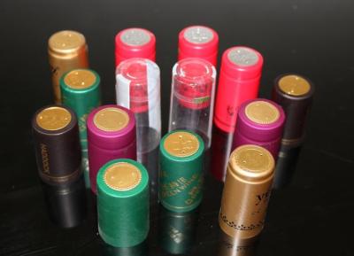 China Printed PVC bottle foil capsules Custom Champagne bottle heat shrink capsules for sale