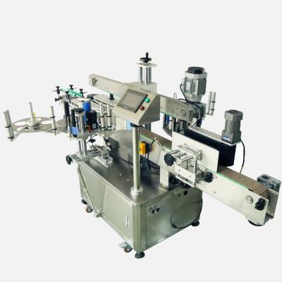 China Semi-automatic food bottle type sticker labeling machine for flat round bottles with printer for sale