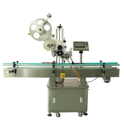 China Food Wrap Around Semi Automatic Sticker Glue Bottle Labeling Machines Flat Labeler for sale