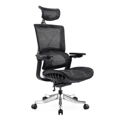 China Black Adjustable Mesh Mid Back Lumbar Support Ergonomic Tall (Height) Office Drafting Chair for sale