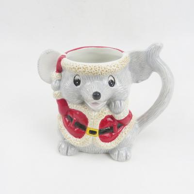 China Viable Wholesale Christmas Mouse Ceramic Mug 250ml With Personalization for sale