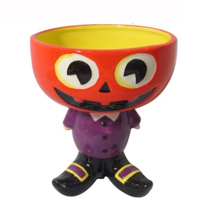 China Sustainable ceramic candy bowl for Halloween for sale