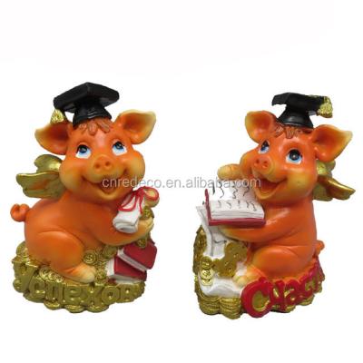 China Russia Europe 2019 Hot Sale Resin Pig Symbol New Year Piggy Bank for sale