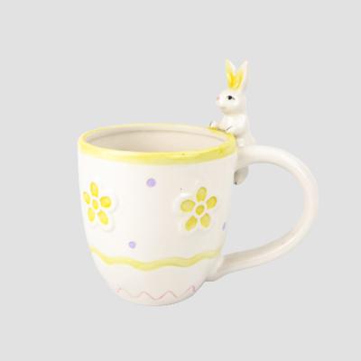 China Rabbit Viable Mug Ceramic Easter Mugs With A Cute Rabbit for sale