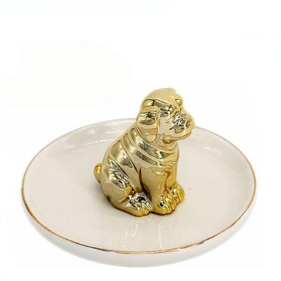 China Hot Sale Ceramic Ring Jewelry Dish 11.5*11.5*6.9cm for sale