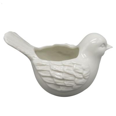 China Decoartived Modern Ceramic Small Bird Shaped Flower Pot for sale