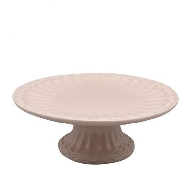 China Round Shape Viable Rose Wedding Cake Carrier Ceramic Holder For Sale for sale