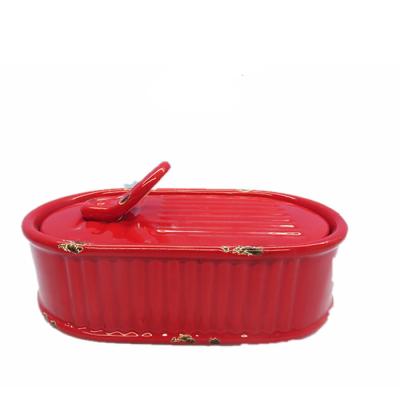 China Viable Wholesale Ceramic Red Tableware With Zip Top Box for sale