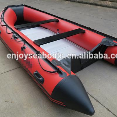 China Salvage Red And Black Inflatable Boats With CE Certificate ASD-380 South Korea PVC Aluminum Floor For Sale! for sale