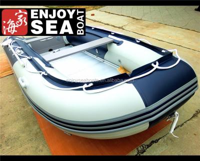 China Dfifting. Aluminum Boat 3.8m Fishing Rafting Inflatable Boat Deep Blue Floor Catamaran For Adult Or Kids for sale