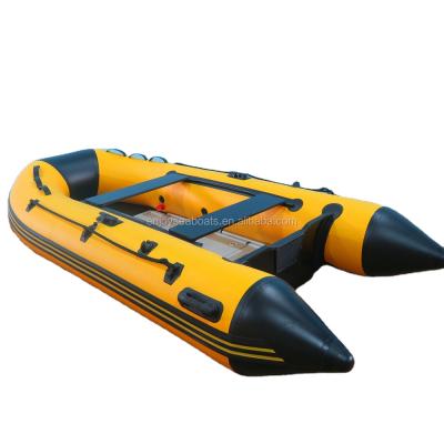 China Dfifting. Rescue Factory Supply Black Aluminum Inflatable Floor Float PVC Outboard Motor Fishing For Sale for sale