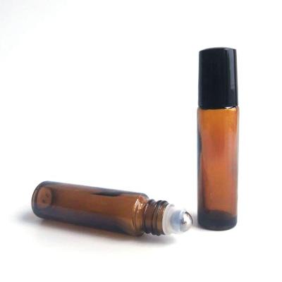 China Frost Cobalt Blue Amber Clear Glass Essential Oil Cosmetic Wholesale Roller Bottles 10ml for sale