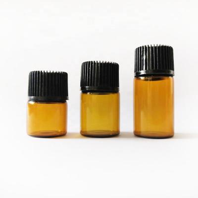 China Small Clear Cosmetics 1ml 2ml 3ml 5ml 1/4 Dram 1ml Amber Glass Vial Sample Dropper Bottle for sale