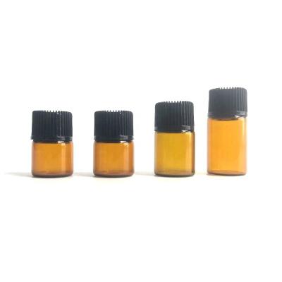 China Sample Bottle Essential Oil Cosmetic Test Bottle 1ml 2ml 3ml 5ml Trial Set Amber Glass Vial With Plug for sale