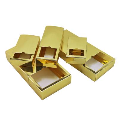 China Recycled Materials Wholesale New Packaging Drawer Paper Card Gold Custom Sliding Gift Box For Skin Card Product for sale